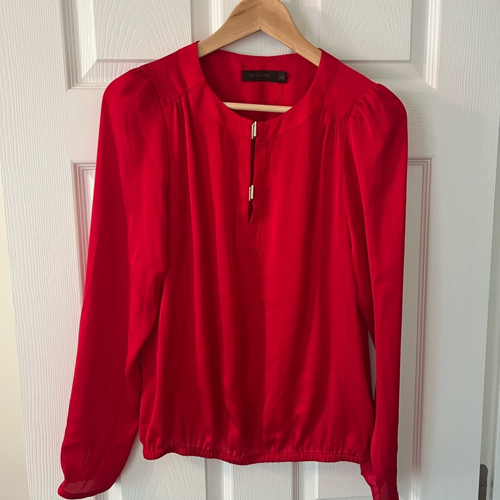 The Limited red silk blouse NWT small
